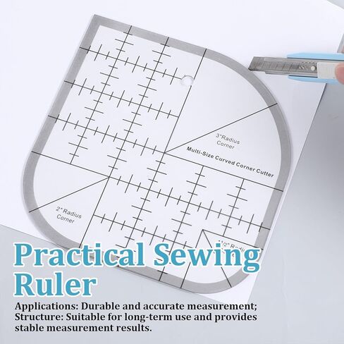 Rulers for Quilting and Sewing, Quilt Ruler Curved Corner Cutter Ruler Acrylic Quilting Templates for DIY Sewing in Kuwait