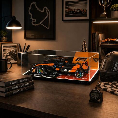 Display Case for Lego 42228 McLaren MCL39 F1 Car, Premium Acrylic Dustproof Showcase with LED Lighting to Showcase Your Building Kit (Only Case - Model Not Included) in Saudi Arabia