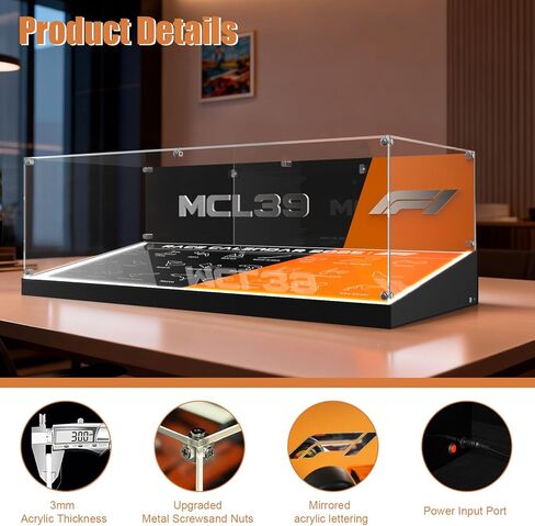 Display Case for Lego 42228 McLaren MCL39 F1 Car, Premium Acrylic Dustproof Showcase with LED Lighting to Showcase Your Building Kit (Only Case - Model Not Included) in Saudi Arabia