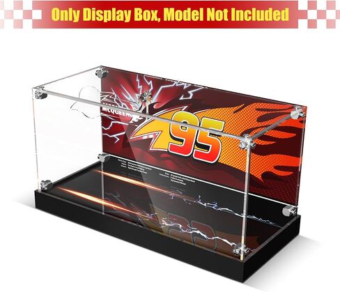 Acrylic Display Case with LED Lights - Compatible with Lego 77255 Speed Champions Lightning McQueen Toy (Only Case - Model Not Included) in Saudi Arabia