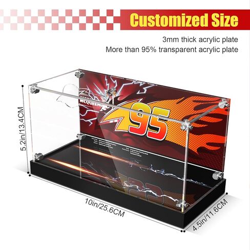 Acrylic Display Case with LED Lights - Compatible with Lego 77255 Speed Champions Lightning McQueen Toy (Only Case - Model Not Included) in Saudi Arabia