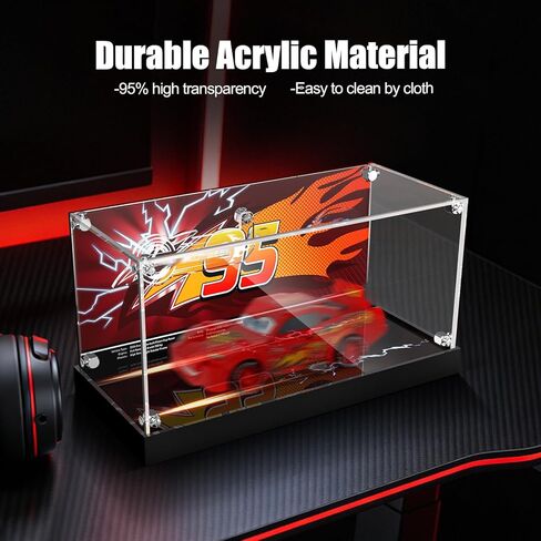 Acrylic Display Case with LED Lights - Compatible with Lego 77255 Speed Champions Lightning McQueen Toy (Only Case - Model Not Included) in Saudi Arabia