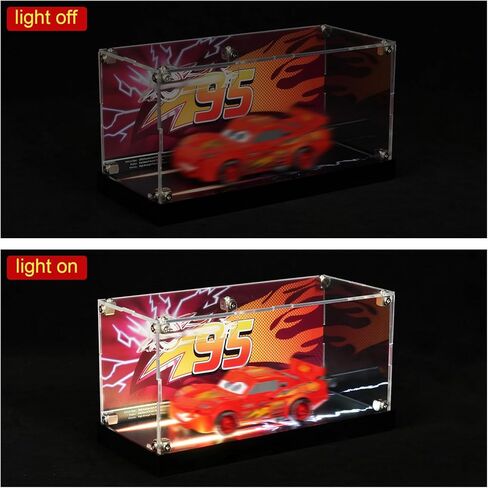 Acrylic Display Case with LED Lights - Compatible with Lego 77255 Speed Champions Lightning McQueen Toy (Only Case - Model Not Included) in Saudi Arabia