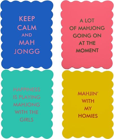 4PC Mahjong Tile Mixer, Games Decorative Wavy Edge & Printed Design Shufflers for Mixing and Shuffling Tiles Plastic Mahjong Accessories Gifts in Saudi Arabia