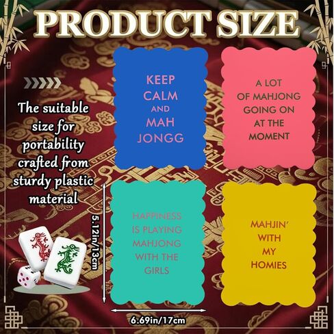4PC Mahjong Tile Mixer, Games Decorative Wavy Edge & Printed Design Shufflers for Mixing and Shuffling Tiles Plastic Mahjong Accessories Gifts in Saudi Arabia