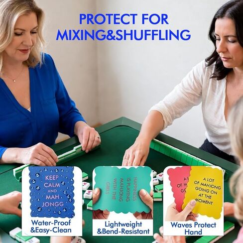 4PC Mahjong Tile Mixer, Games Decorative Wavy Edge & Printed Design Shufflers for Mixing and Shuffling Tiles Plastic Mahjong Accessories Gifts in Saudi Arabia