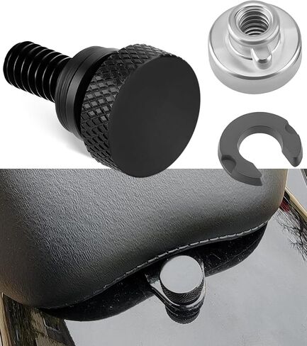 Smallest Knurled Fender Rear Seat Bolt Screw 1/4"-20 Thread Compatible with Harley Davidson Touring Electra Glide,Street Glide,Road Glide,Road King,Softail,Dyna,Sportster 1996-2026 (Black Bolt) in Saudi Arabia