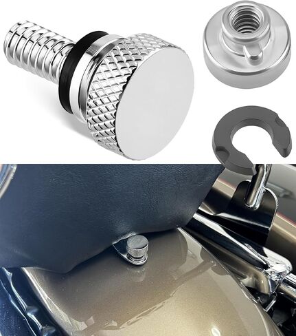 Smallest Knurled Fender Rear Seat Bolt Screw 1/4"-20 Thread Compatible with Harley Davidson Touring Electra Glide,Street Glide,Road Glide,Road King,Softail,Dyna,Sportster 1996-2026 (Black Bolt) in Saudi Arabia