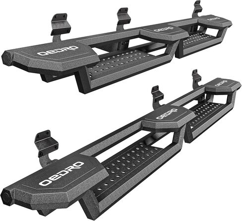 OEDRO Three Raised Running Boards Compatible with 2019-2026 Chevy Silverado/GMC Sierra 1500, 2020-2026 2500HD 3500HD Crew Cab, Bed Access Side Steps, Nerf Bar Side w/ 3 Convex Platform Design in Kuwait