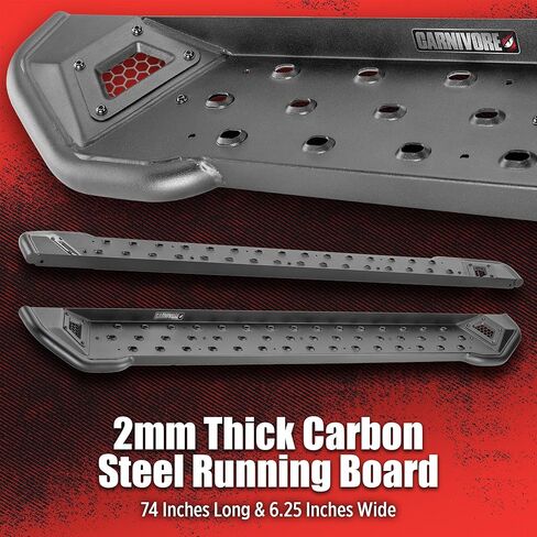 Carnivore Side Steps - Fits Ford Bronco 4-Door 2021-2023 - Ford Bronco 2022 Bronco Running Boards 2022 Ford Bronco Side Steps Accessories for Bronco 2022-74 Inches Long & 6.25 Inches Wide in Saudi Arabia