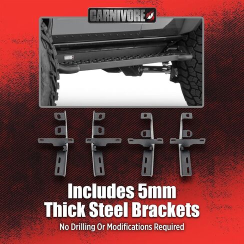 Carnivore Side Steps - Fits Ford Bronco 4-Door 2021-2023 - Ford Bronco 2022 Bronco Running Boards 2022 Ford Bronco Side Steps Accessories for Bronco 2022-74 Inches Long & 6.25 Inches Wide in Saudi Arabia