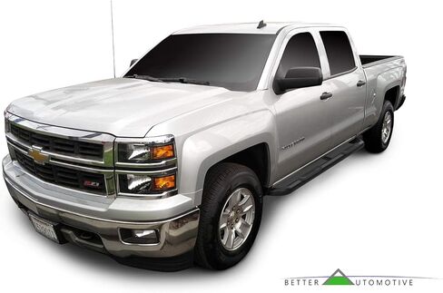 Side Steps Running Boards Fit 2001-2018 Chevy Silverado/GMC Sierra 1500 | 2001-2019 Chevy Silverado/GMC Sierra 2500 3500 Crew Cab Truck Pickup 3" Black Nerf Bars 2 pcs in Saudi Arabia