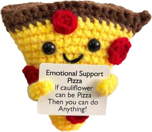 Cute Positive Crochet Pizzas Emotional Support Pizza Motivational Inspirational Birthday Gifts for Women Coworker Friends Desk Decor AUTU-081931-Pizza in Saudi Arabia