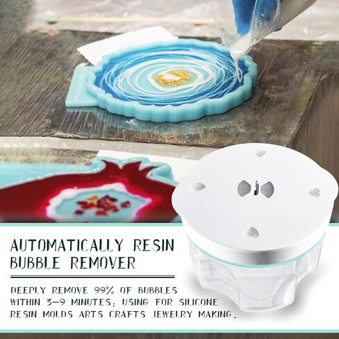 2026 Upgraded Resin Bubble Remover Machine with Timer | 95kPa Resin Vacuum Chamber, 3–9 Minutes Efficient 99% Bubble Removal, 2L Epoxy Resin Bubble Remover Machine for Resin Molds Arts Crafts (Blue) in Kuwait