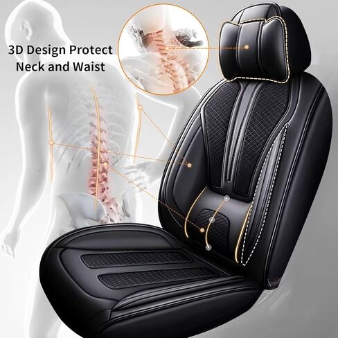 TTX LIGHTING 2PCS Front Car Seat Covers Fit for Nissan Rogue 2009-2026 Breathable and Waterproof Faux Leather Anti-Slip Automotive Seat Covers with Airbag Compatible(Black,2 Front Seats) in Kuwait