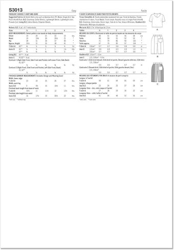 Simplicity SS3013A حزمة نمط خياطة تي شيرت وجينز للأطفال الصغار، رمز التصميم S3013، المقاسات 1/2-1-2-3-4، متعدد الألوان in Kuwait