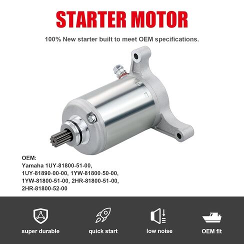 Starter Motor Assembly High Torque for Yamaha ATV 1UY-81800-51-00 2HR-81800-50-00 1UY-81890-00-00 Big Bear 250 Raptor Warrior 350 Kodiak 400 in Kuwait