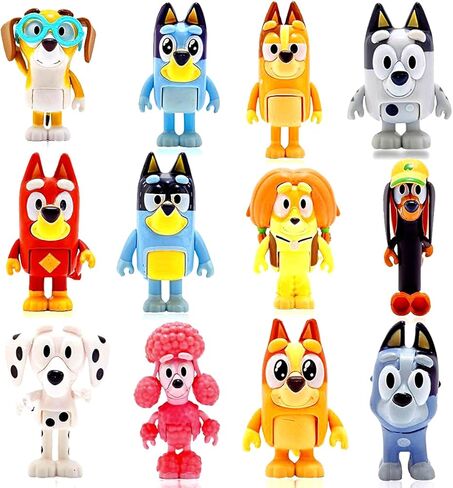 Bluеу Toys 12-Pack, Wolfs Action Figures Playset, Wolves Figurines Family and Friends Set, Cake Toppers 2-3.5 Inch in Saudi Arabia