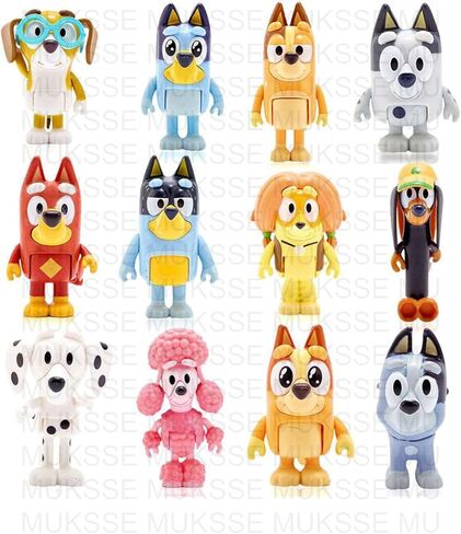 Bluеу Toys 12-Pack, Wolfs Action Figures Playset, Wolves Figurines Family and Friends Set, Cake Toppers 2-3.5 Inch in Saudi Arabia