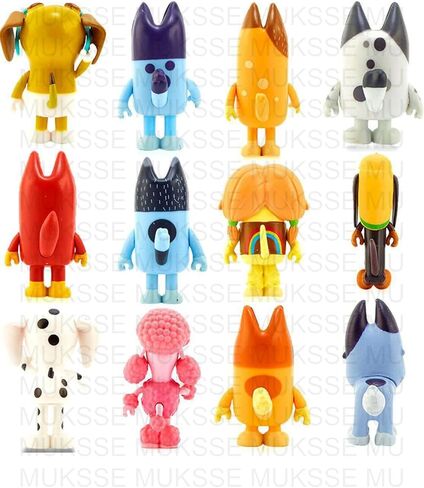 Bluеу Toys 12-Pack, Wolfs Action Figures Playset, Wolves Figurines Family and Friends Set, Cake Toppers 2-3.5 Inch in Saudi Arabia