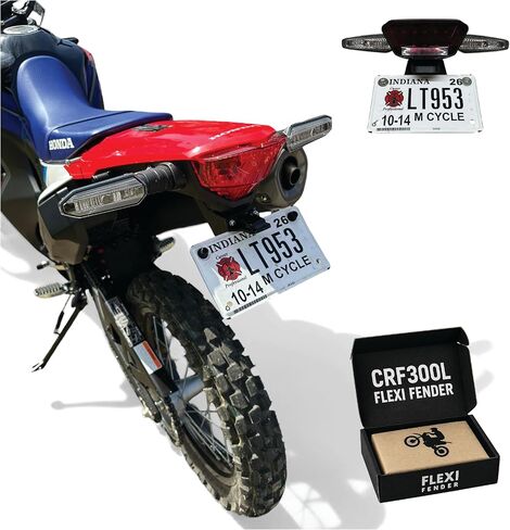 Flexible Tail Tidy Fender Eliminator Kit for Honda CRF300L & CRF300L Rally | Uses Factory Tag Light & Wiring | No Cutting or Soldering | Plug-and-Play | Flexible Polymer | Made by Flexi Fender in Saudi Arabia