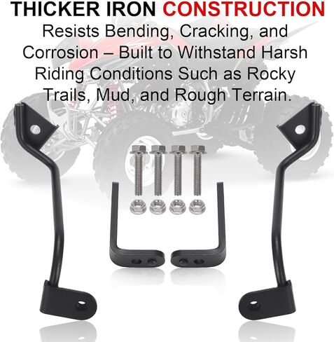 Front Fender Bracket Kit for Honda 400ex TRX 1999-2007–Complete Upgrade Set with 2 Support Brackets & Bolts, Bolt-On Installation, Thicker Iron for Added Strength, Durable in Kuwait