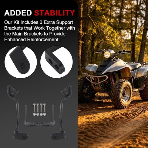 Front Fender Bracket Kit for Honda 400ex TRX 1999-2007–Complete Upgrade Set with 2 Support Brackets & Bolts, Bolt-On Installation, Thicker Iron for Added Strength, Durable in Kuwait