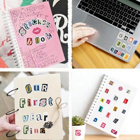 287PCS Magazine Letter Stickers Vintage Stickers, 4 Sheet Scrapbook Letters Stickers Alphabet Sticker for Scrapbooking Supplies,Diary DIY Art Album Paper Crafts in Saudi Arabia