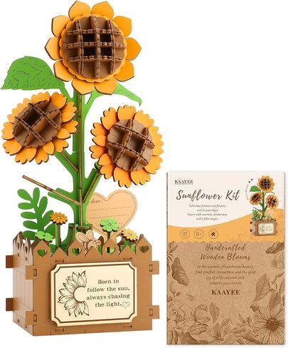 KAAYEE 3D Puzzles for Adults Cactus Potted, 92 Pcs Wooden Puzzle DIY Handcraft Kit, Succulent Flower Series Home Office Decor, Gift for Friends Family Elders Birthday Housewarming in Saudi Arabia
