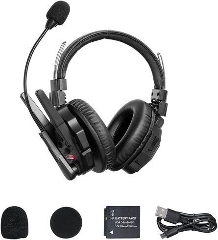SYNCO Xtalk Xmax2 Wireless Intercom Headset System Dual-Ear for 2 Persons, Team Communication Headset 2.4GHz 1640ft 500m Long Distance Noise Reduction for Stage Performance Movie Shoot (Xmax2/2 PCS) in Kuwait