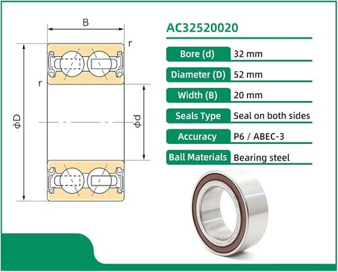 1 Piece AC32520020 32BD5220 32X52X20 ACB32520020 Automotive air Conditioning Bearing in Kuwait