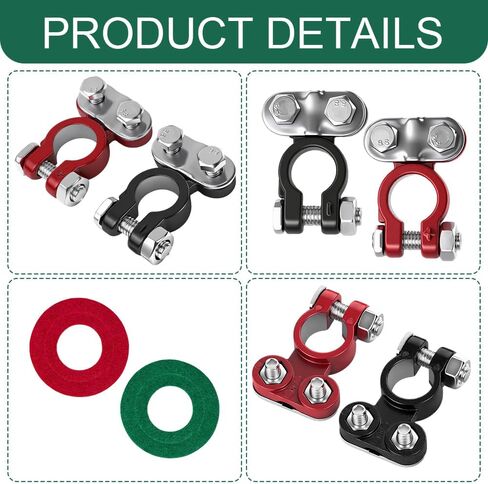 2PCS Battery Terminal Connector, Anti Corrosion Car Battery Terminal Clamp Connectors, Adjustable Positive Negative Battery Post Connector, Universal Replacement Car Accessories for Cars Trucks Boats in Kuwait