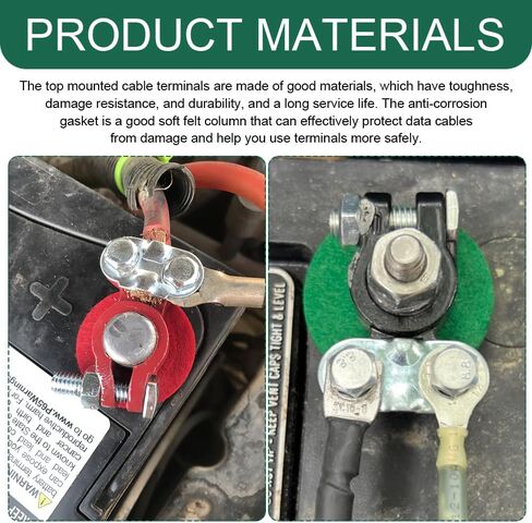 2PCS Battery Terminal Connector, Anti Corrosion Car Battery Terminal Clamp Connectors, Adjustable Positive Negative Battery Post Connector, Universal Replacement Car Accessories for Cars Trucks Boats in Kuwait