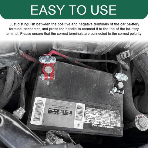 2PCS Battery Terminal Connector, Anti Corrosion Car Battery Terminal Clamp Connectors, Adjustable Positive Negative Battery Post Connector, Universal Replacement Car Accessories for Cars Trucks Boats in Kuwait