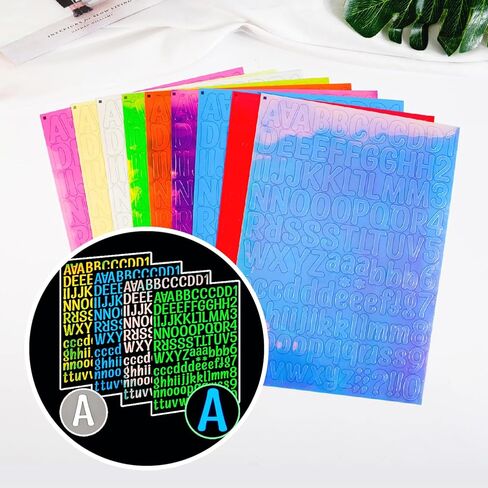 9 Sheets Glow in The Dark Letter & Numbers Stickers - 1 Inch Waterproof Luminous Alphabet Self Adhesive Vinyl for Laptop, Scrapbooking, Art Projects, School Supplies, Mailbox Signs in Kuwait