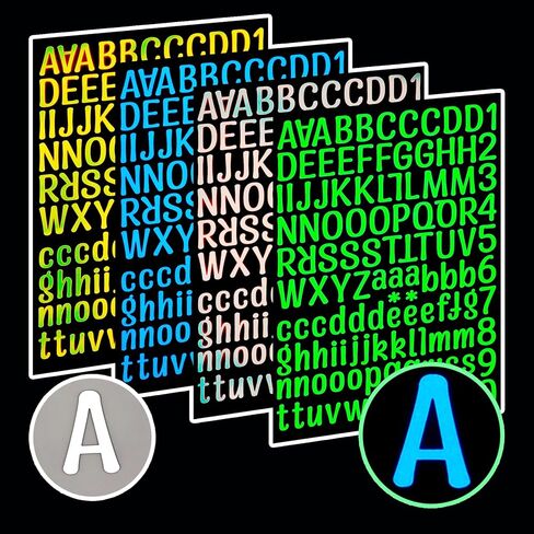 9 Sheets Glow in The Dark Letter & Numbers Stickers - 1 Inch Waterproof Luminous Alphabet Self Adhesive Vinyl for Laptop, Scrapbooking, Art Projects, School Supplies, Mailbox Signs in Kuwait