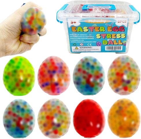 8 Pack Egg Shape Stress Balls, Easter Basket Stuffers Essential, Easter Egg Fillers Gifts in Saudi Arabia