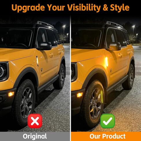 Side Marker Lights Replacement Compatible with 2021-2024 Ford Bronco Sport Turn Signal Lights Daytime Running Light for Bronco Sport Accessories in Saudi Arabia