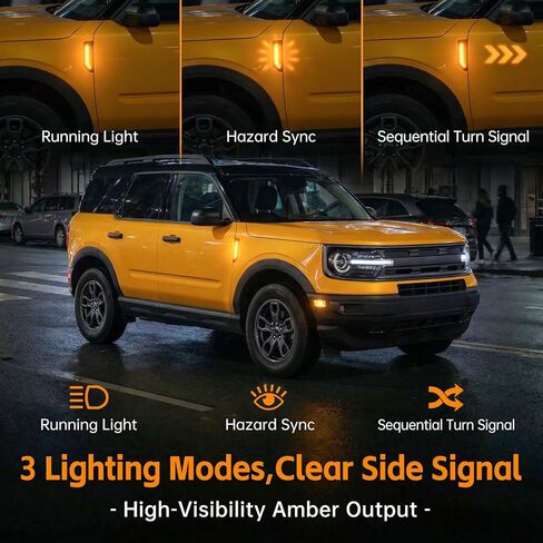 Side Marker Lights Replacement Compatible with 2021-2024 Ford Bronco Sport Turn Signal Lights Daytime Running Light for Bronco Sport Accessories in Saudi Arabia