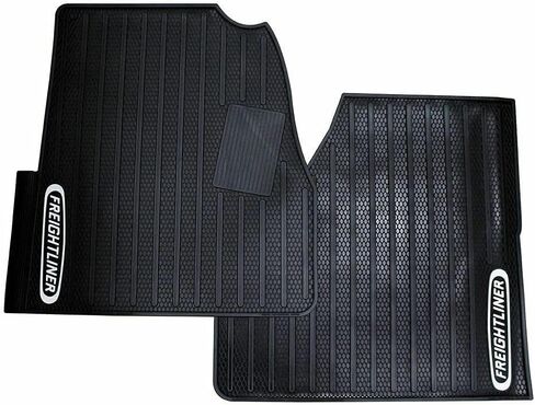 Freightliner Cascadia OEM New Generation Black Rubber Floor Mats with Logo Fits 2018-2026 in Kuwait