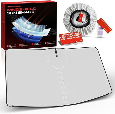 A-Premium Windshield Sun Shade Compatible with Land Rover Range Rover Sport 2022-2025, Foldable Car Sunshade with Storage Bag, Blocks Heat & UV Rays, Keeps Vehicle Cool in Summer in Kuwait