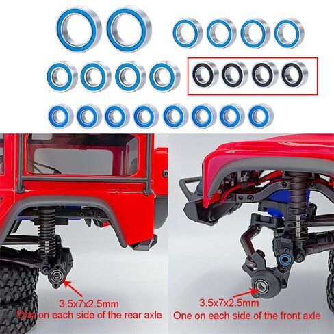 مجموعة محامل كروية محكمة الغلق مكونة من 22 قطعة لزاحف Traxxas 1/18 TRX4-M RC: 3x6x2.5 ملم، 8x12x3.5 ملم، 4x8x3 ملم، 5x8x2.5 ملم، 3.5x7x2.5 ملم in Kuwait
