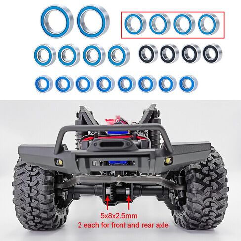 مجموعة محامل كروية محكمة الغلق مكونة من 22 قطعة لزاحف Traxxas 1/18 TRX4-M RC: 3x6x2.5 ملم، 8x12x3.5 ملم، 4x8x3 ملم، 5x8x2.5 ملم، 3.5x7x2.5 ملم in Kuwait