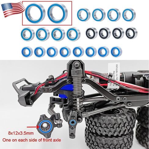 مجموعة محامل كروية محكمة الغلق مكونة من 22 قطعة لزاحف Traxxas 1/18 TRX4-M RC: 3x6x2.5 ملم، 8x12x3.5 ملم، 4x8x3 ملم، 5x8x2.5 ملم، 3.5x7x2.5 ملم in Kuwait