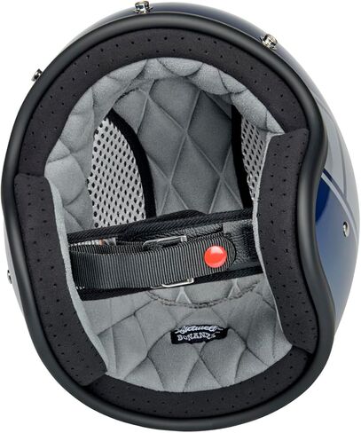 Biltwell Bonanza Holeshot Metallic Blue / Silver Motorcycle Helmet DOT Approved in Saudi Arabia