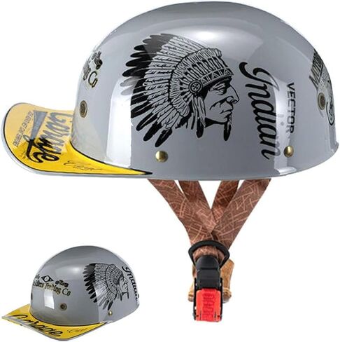 Youth Motorcycle Baseball Cap Half Helmet Motorbike Open Face Helmet DOT Approved, Half Shell Bike Moped Scooter Cruiser Motorcycle Helmet for Men & Women in Saudi Arabia