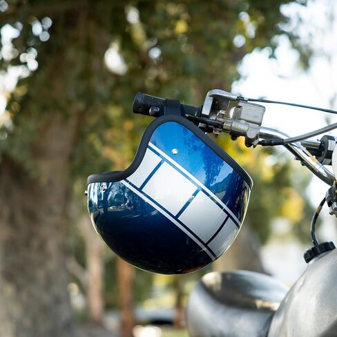 Biltwell Bonanza Holeshot Metallic Blue / Silver Motorcycle Helmet DOT Approved in Saudi Arabia