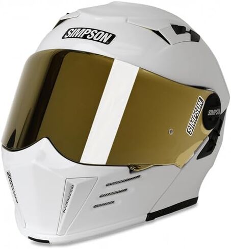 Simpson Mod Bandit Motorcycle Helmet - White - Small | Modular Full-Face Helmet Clear Visor Shield DOT ECE Certified for Street, Cruiser & Touring Riders (M59S1) in Saudi Arabia