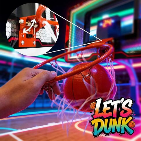 Mini Indoor Basketball Hoop for Kids, Over Door Basketball Toy with LED Electronic Scoring & 3 Balls, Anti-Impact Backboard, Basketball Toys Gifts for 6 7 8 9 10 11 12 Year Boys Adults Bedroom Office in Saudi Arabia