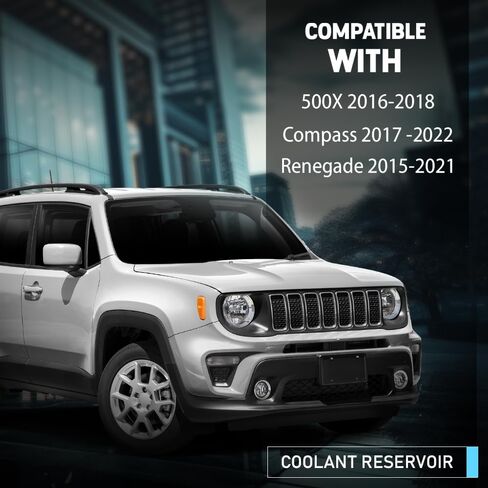 خزان توسيع خزان سائل التبريد من CHEDA متوافق مع Fiat 500X 2016-2018، متوافق مع Jeep Compass 2017 -2022/ Fit Jeep Renegade 2015-2021 68289857AA، 68327756AA، CH3014170 in Kuwait
